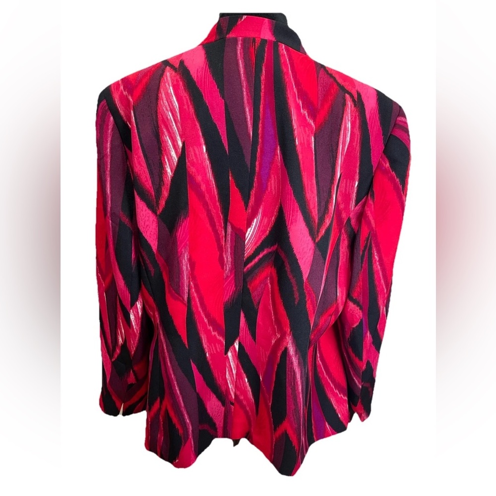 Jones studio separates‎ woman pink black colorful open no close jacket size 16W - Picture 5 of 12